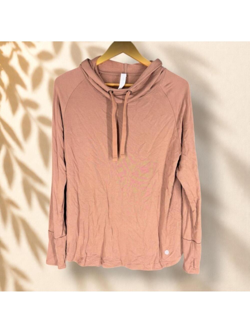 Scorpio Sol Hoodie Women L Large Brown Hooded Long Sleeve Pullover Casual Solid